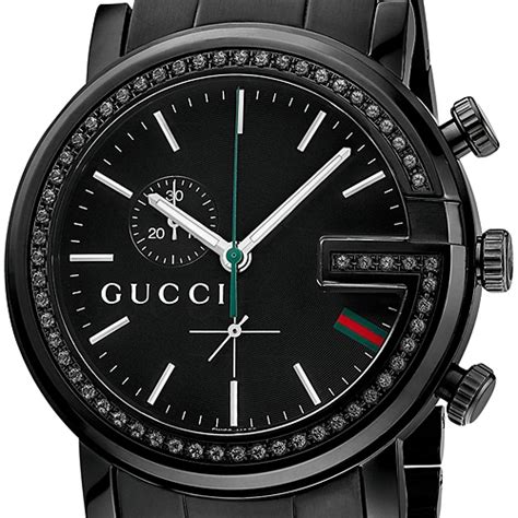 gucci watch black face diamonds|Gucci diamond watches for men.